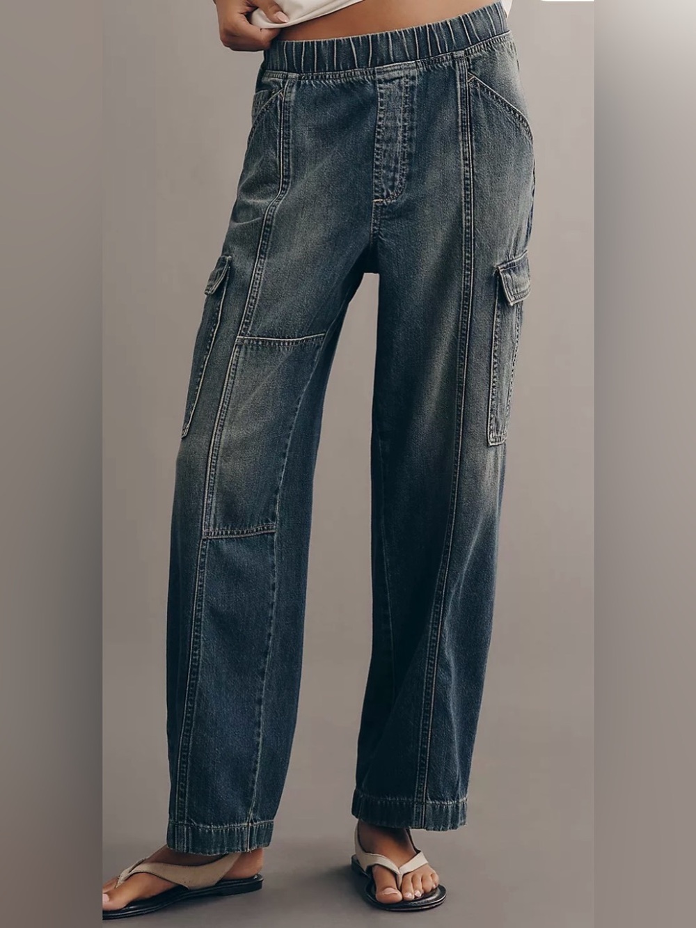 Anthropologie Pilcro Standard Issue pull-on cargo jeans